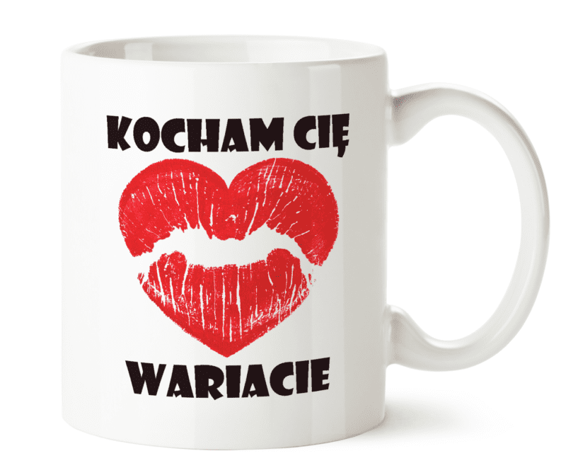 Kubek na walentynki - kocham cię wariacie