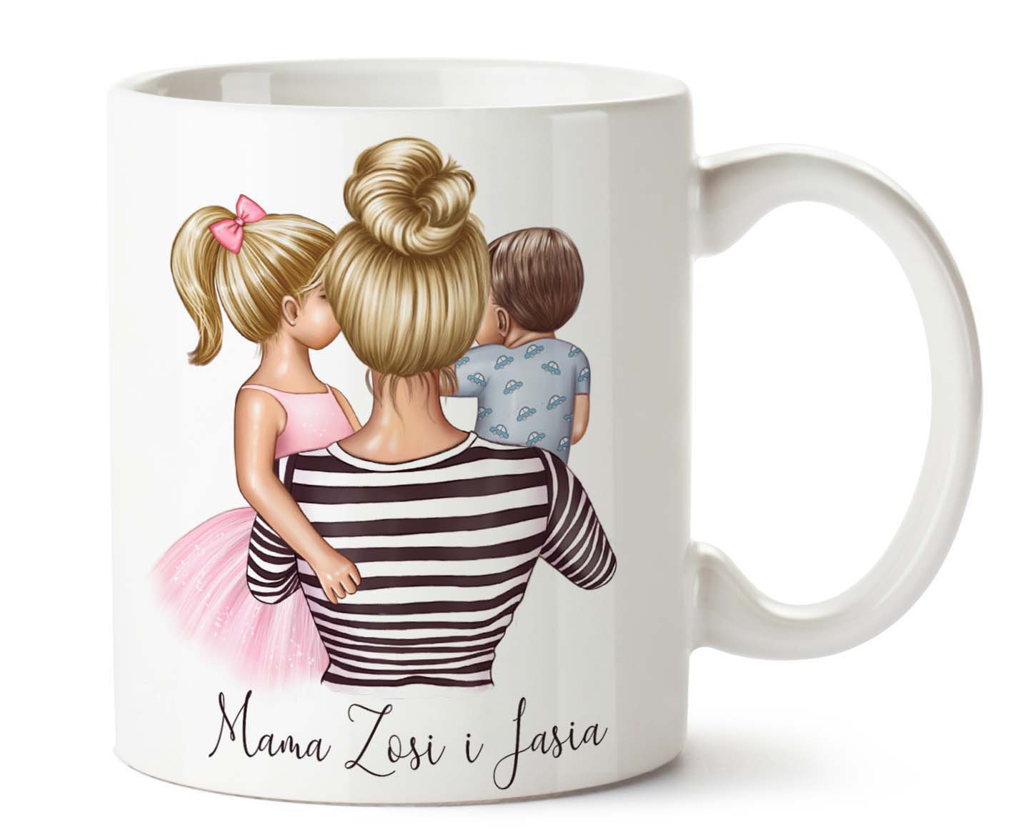 Personalizowany kubek Mama Córka i Syn - idealny na 26 maja
