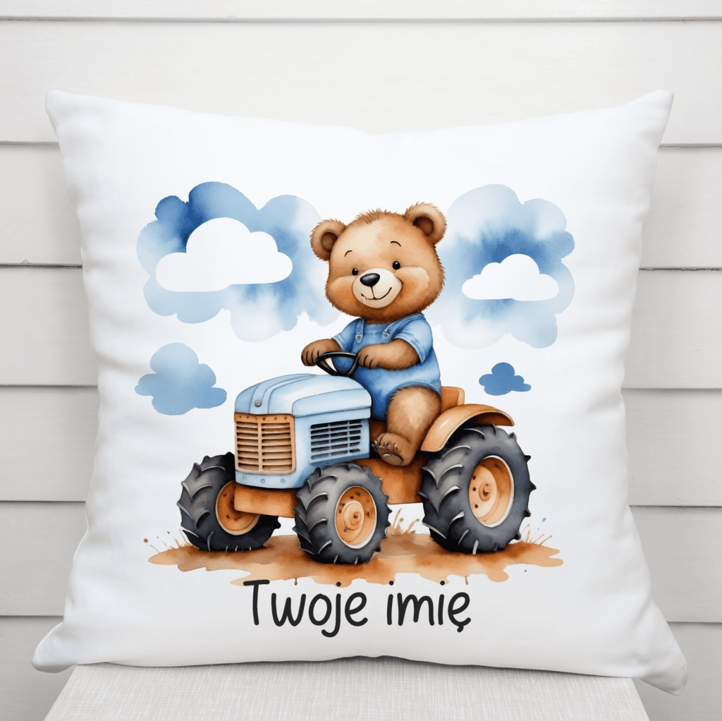 Poduszka dla chłopca z imieniem , poduszka z misiem