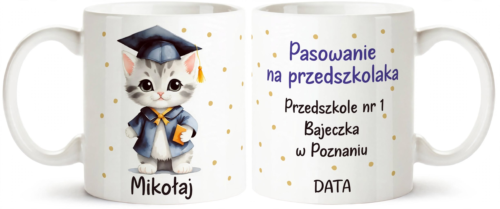 Pasowanie na przedszkolaka - kubek , upominek , kubek z imieniem