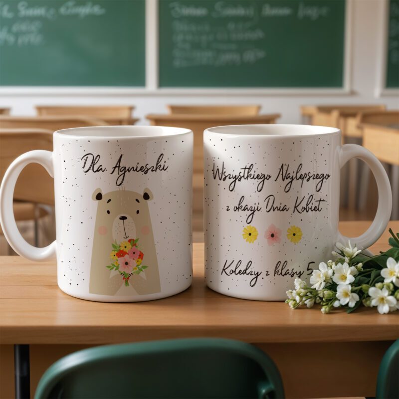 Personalizowany kubek na Dzień Kobiet! Idealny prezent dla dziewczynek w klasie lub przedszkolu. Kubek z imieniem.