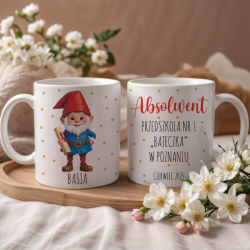 Zakończenie przedszkola prezent Kubek - Prezent imię dziecka i nazwa przedszkola grupa Krasnale