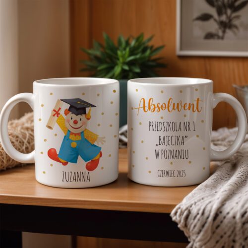Zakończenie przedszkola prezent Kubek - Prezent imię dziecka i nazwa przedszkola grupa pajacyki