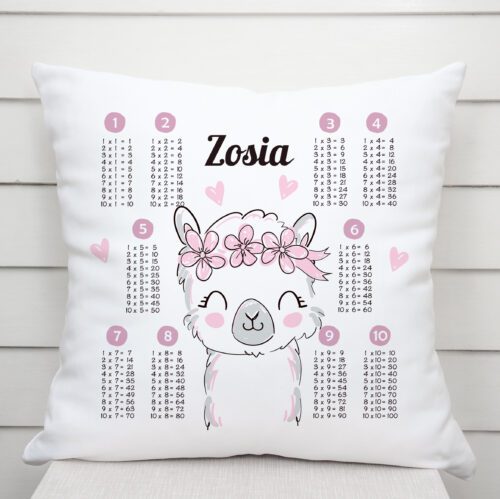 Poduszka z tabliczką mnożenia, poduszka edukacyjna, poduszka z imieniem