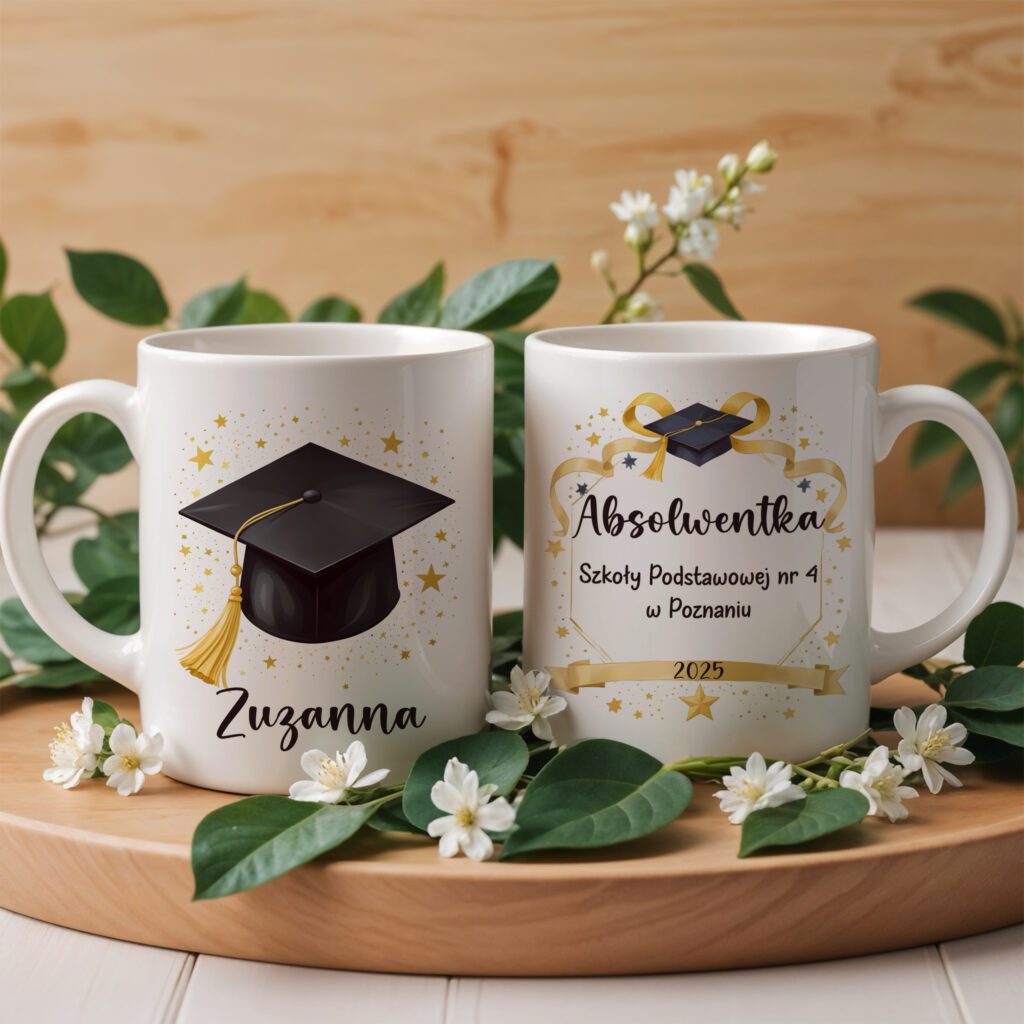Prezent na zakończenie szkoły 8 klasy- kubek z imieniem dla absolwentki szkoły