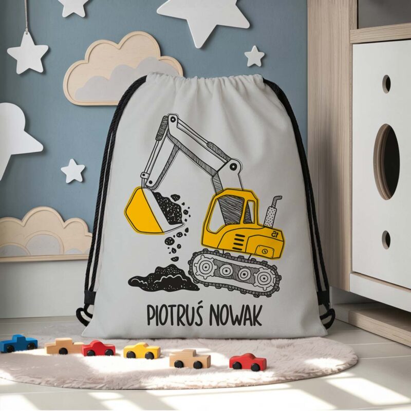 Personalizowany worek do przedszkola i szkoły z imieniem dziecka - plecak worek na buty, strój gimnastyczny lub zabawki.