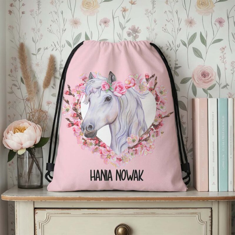 Personalizowany worek do przedszkola i szkoły z imieniem dziecka - plecak worek na buty, strój gimnastyczny lub zabawki.