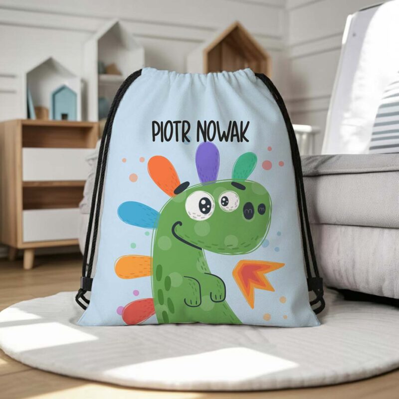 Personalizowany worek do przedszkola i szkoły z imieniem dziecka - plecak worek na buty, strój gimnastyczny lub zabawki.