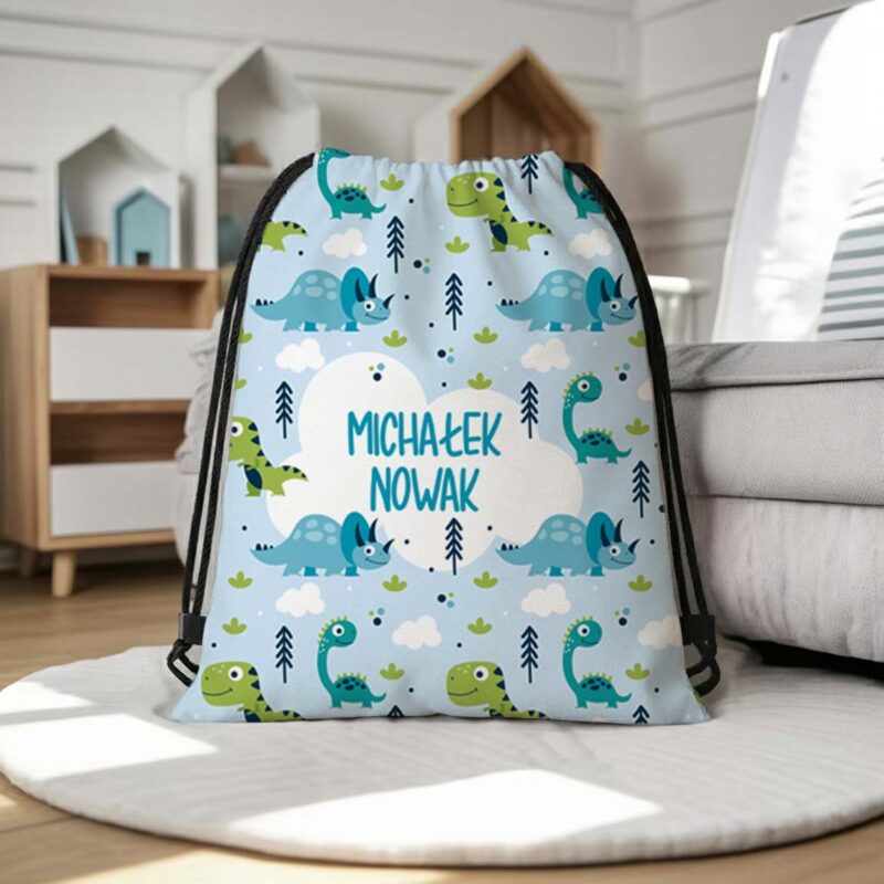 Personalizowany worek do przedszkola i szkoły z imieniem dziecka - plecak worek na buty, strój gimnastyczny lub zabawki.