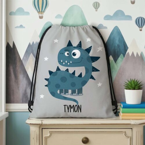 Personalizowany worek do przedszkola i szkoły z imieniem dziecka - plecak worek na buty, strój gimnastyczny lub zabawki.